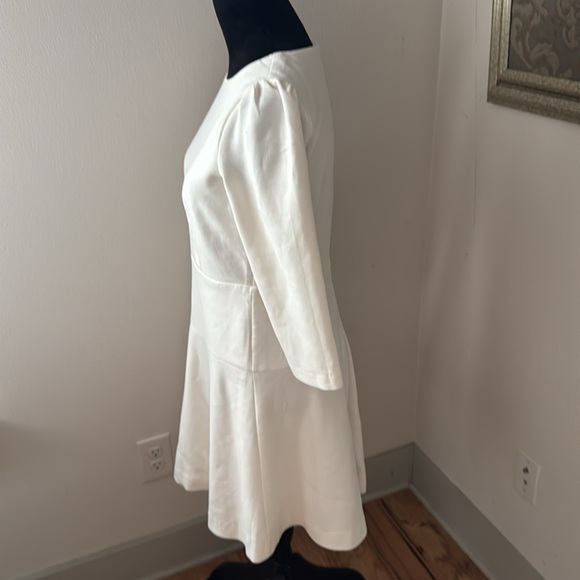 Ann Taylor Petites Off White Women's Dress 3/4 sleeves smooth silhouette Sz 6P - Picture 3 of 7